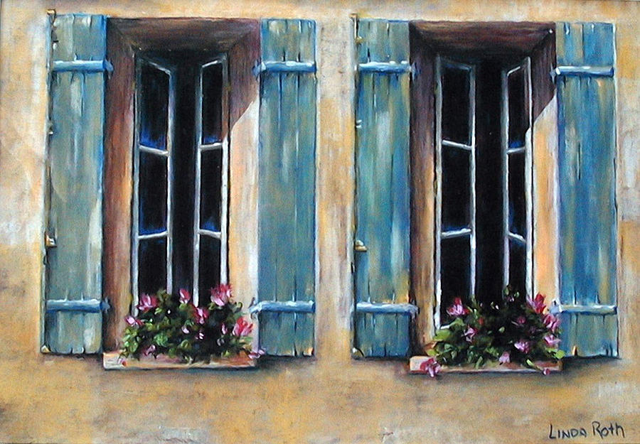 900x625 French Windows Painting By Linda Roth - Windows Painting