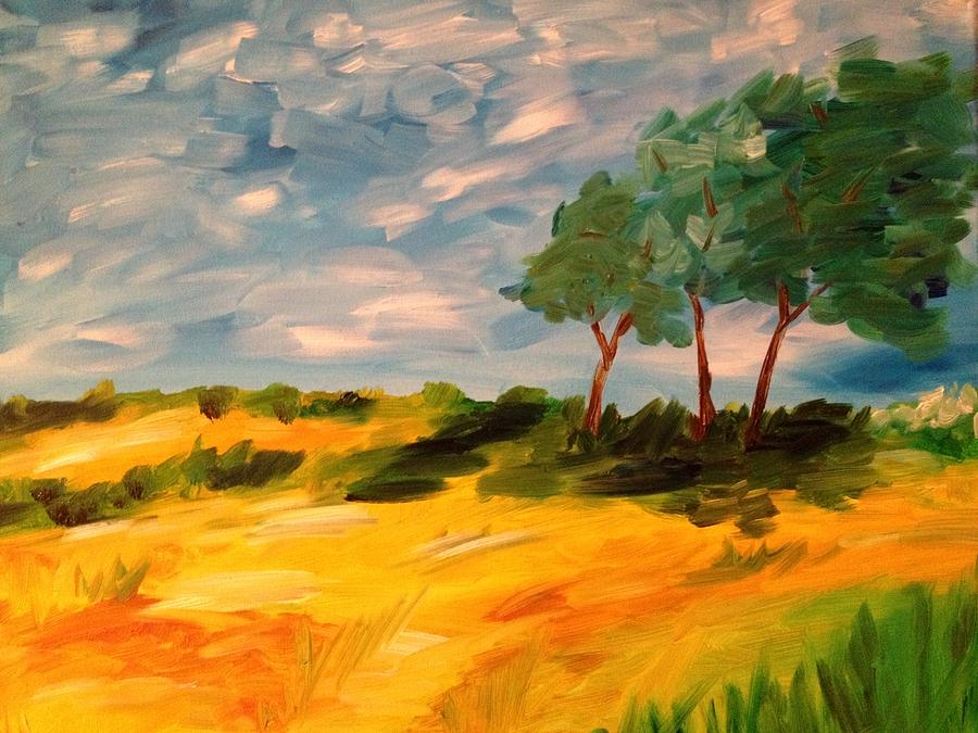 900x675 Windswept Landscape Painting By Malia Zaidi - Windswept Painting