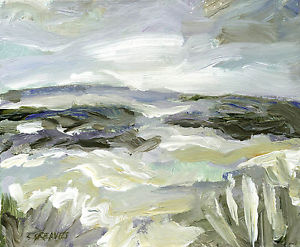 300x247 Yorkshire Moors Original Acrylic Landscape Painting Windswept Sky - Windswept Painting