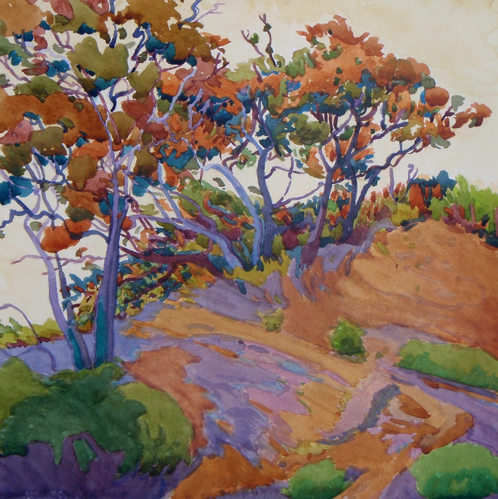 1598x1600 Robin Purcell California Watercolors In The Plein Air Tradition - Windswept Painting