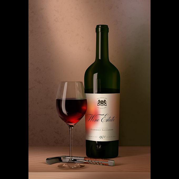 680x680 Packreate Red Wine Bottle And Glass Mock Up In Dutch Painting Style - Wine Bottle And Glass Painting