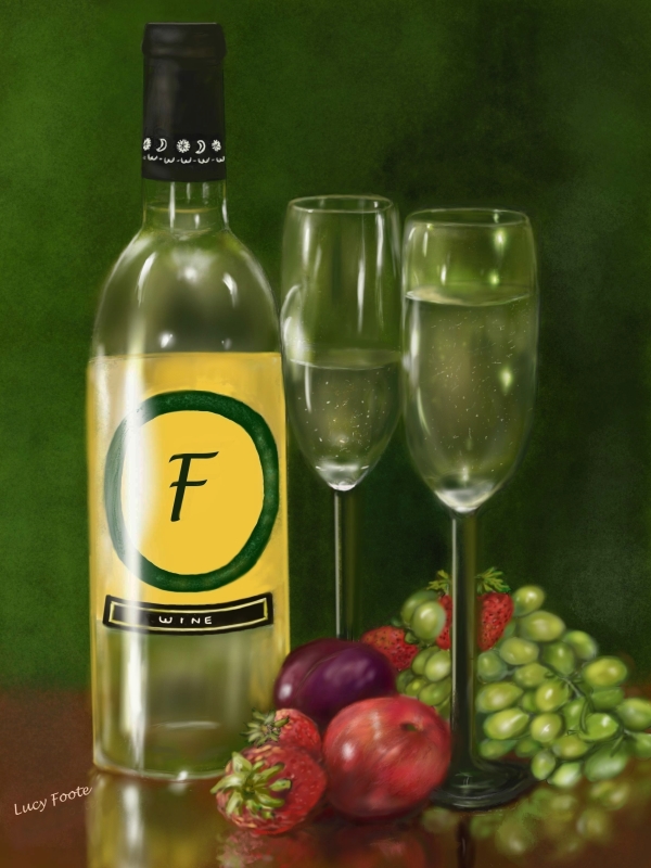 600x800 Wine Bottle And Glass . I Need Feedback And Critics - Wine Bottle And Glass Painting