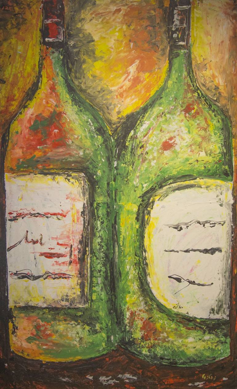 770x1262 Saatchi Art Wine Bottles Painting By Colors Of Latin America Gallery - Wine Bottle Art Painting