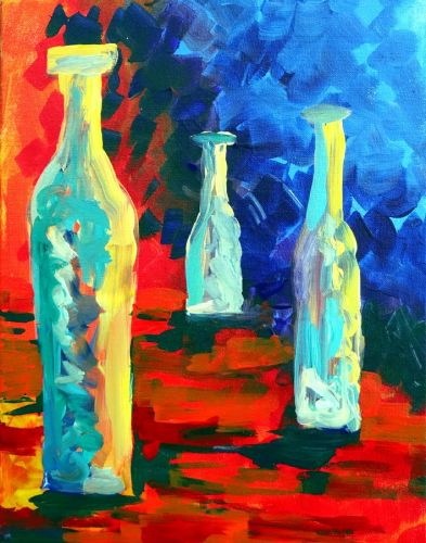 393x500 View All Painting Class Portfolio Pieces Of The Painted Cork - Wine Bottle Art Painting