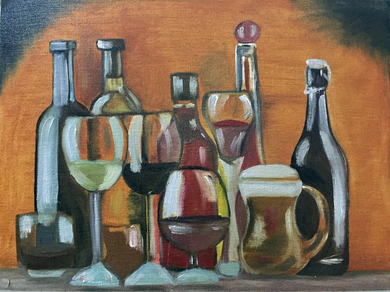 1280x960 Buy Wine Bottles Handmade Painting By Nithya Gopal. Code - Wine Bottle Art Painting