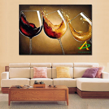 350x350 Dancing Wine In The Glass Home Goods Wall Art Canvas Painting - Wine Glass Canvas Painting