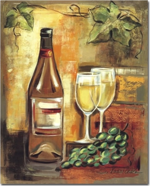 491x610 White Wine - Wine Glass Canvas Painting