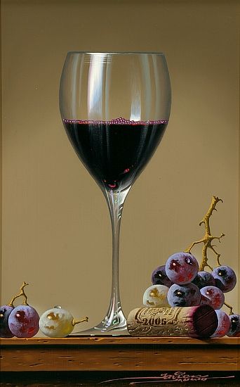 342x550 Still Life - Wine Glass Oil Painting