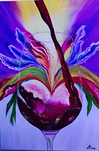 197x300 Wine Glass Painting,oil Painting On Canvas Modern Abstract Canvas - Wine Glass Oil Painting