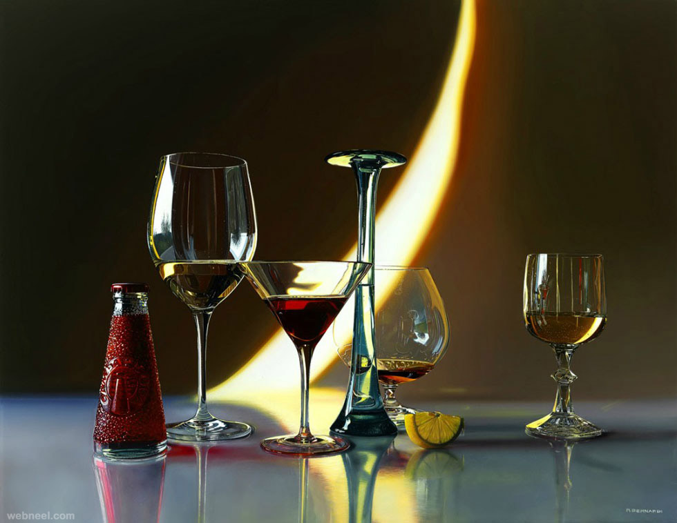 980x758 Wine Glass Hyper Realistic Oil Painting 14 - Wine Glass Oil Painting