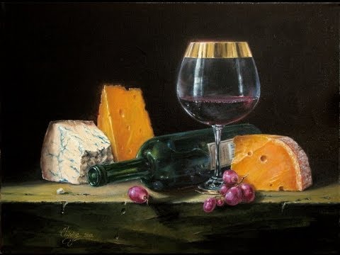 480x360 Oil Painting Techniques Realist Still Life Wine Work Of Art By - Wine Glass Oil Painting