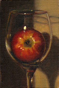 235x348 Painting A Day T. J. Murphy Apple In Wine Glass - Wine Glass Oil Painting