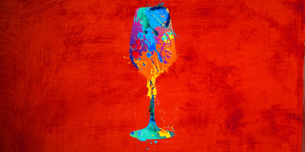 1000x500 Sweethearts Wine Glass Painting - Wine Painting