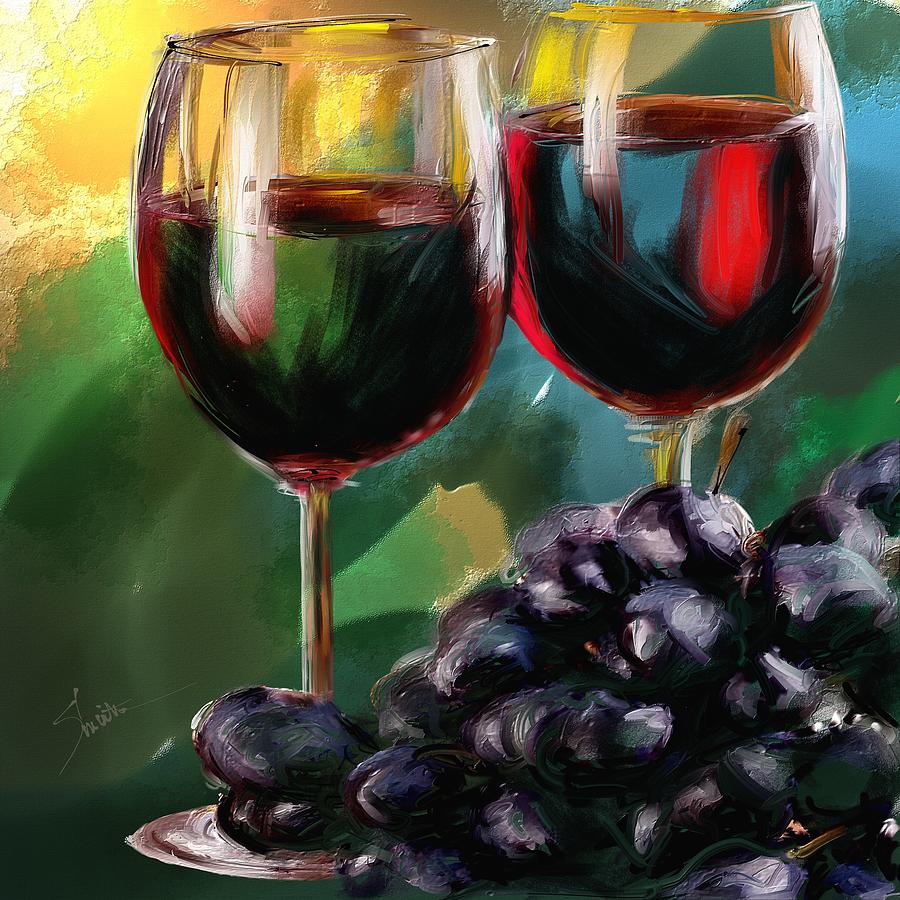 900x900 Toast Of Wine Painting By Robert Smith - Wine Painting