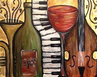 316x252 Wine And Jazz - Wine Painting