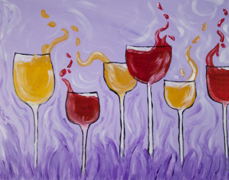450x354 On Location Paint Event Wine Tasting Amp Paint ~ Purple Cat Winery - Wine Tasting Painting
