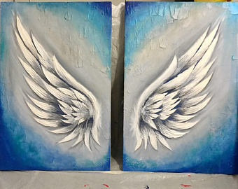 340x270 Angel Wings Wall Art Decor - Wings Painting