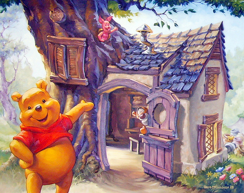 500x395 Winnie The Pooh Painting - Winnie The Pooh Painting