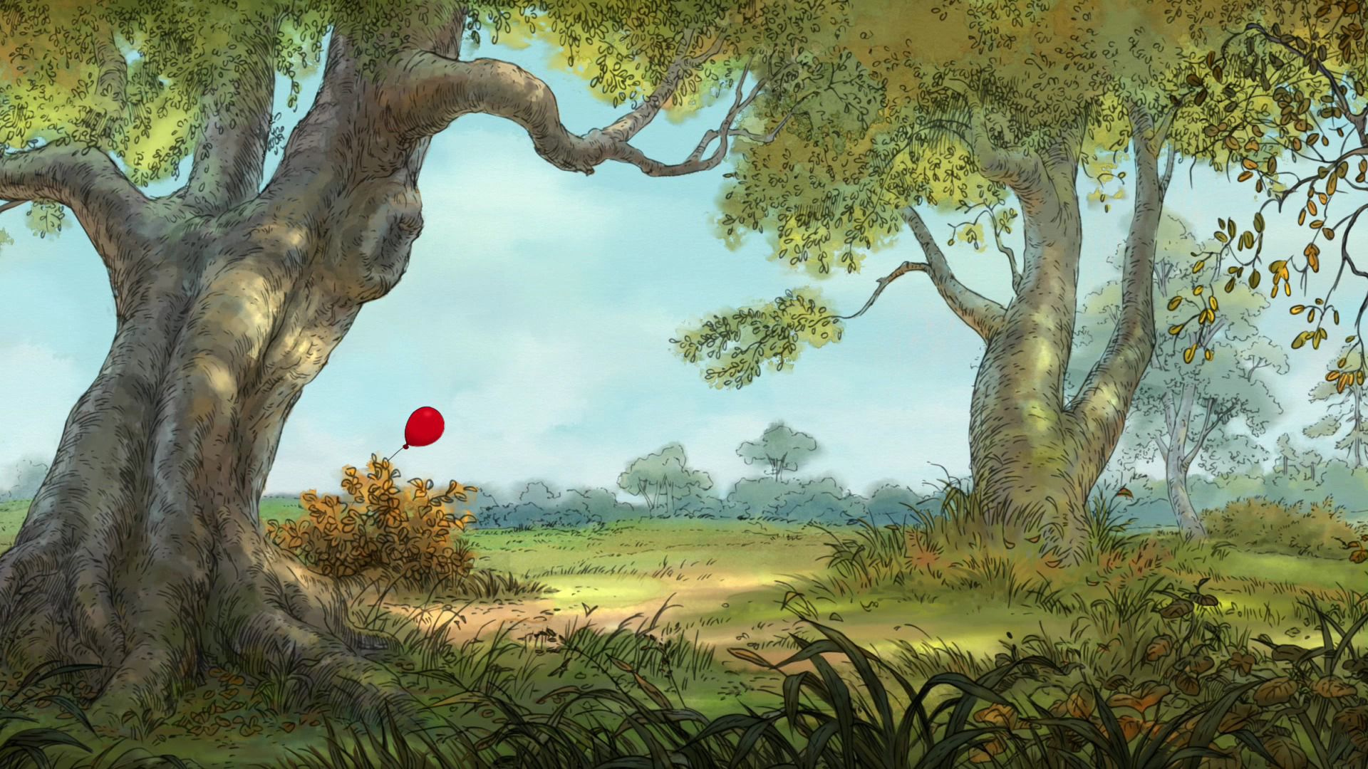 1920x1080 Winnie The Poo Background Art - Winnie The Pooh Painting