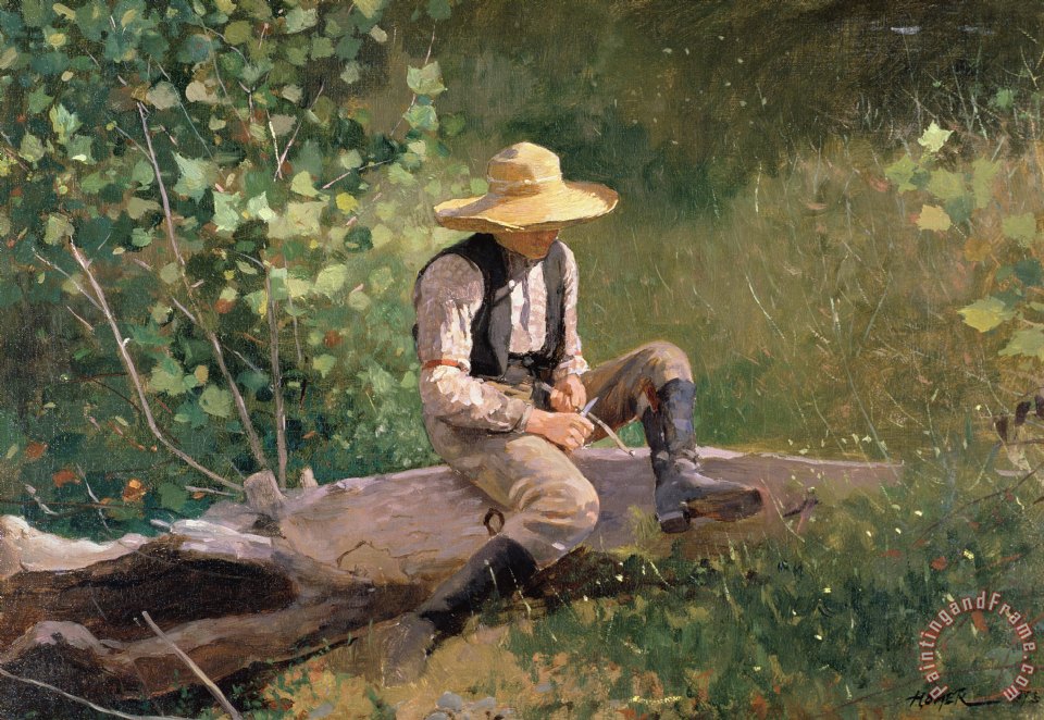 960x662 Winslow Homer The Whittling Boy Painting - Winslow Homer Painting