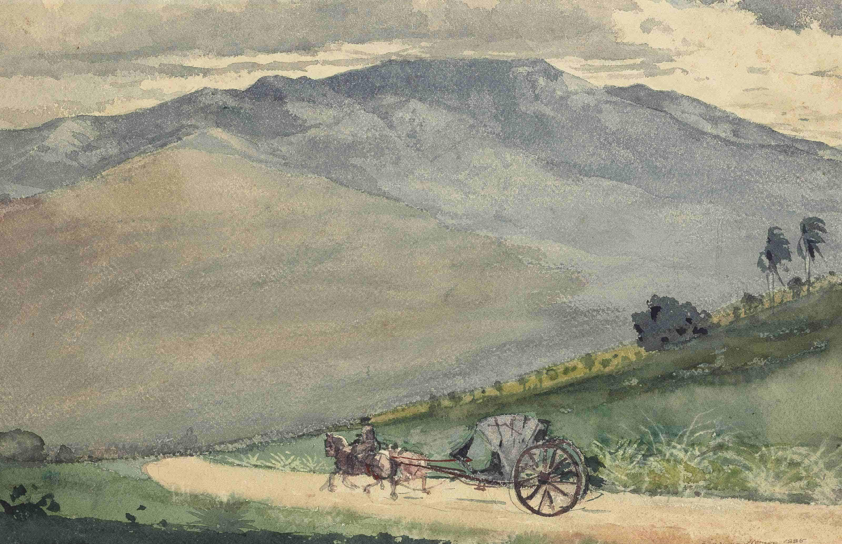3200x2066 Volante On A Mountain Road, Winslow Homer (1836 1910) Christie'S - Winslow Homer Painting Value