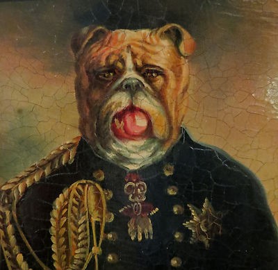 400x389 Winston Churchill Bulldog Signed Oil Painting Classier Than Dogs - Winston Churchill Bulldog Painting