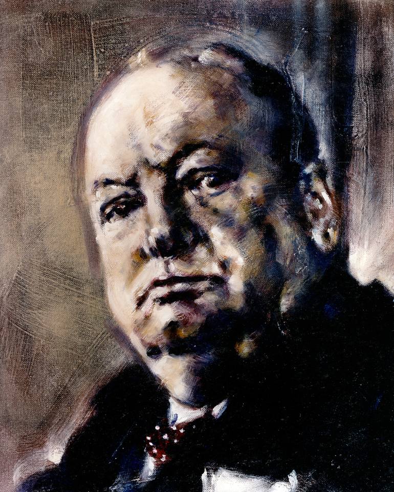 770x960 Saatchi Art Portrait Of Winston Churchill Painting By Ritchard - Winston Churchill Painting