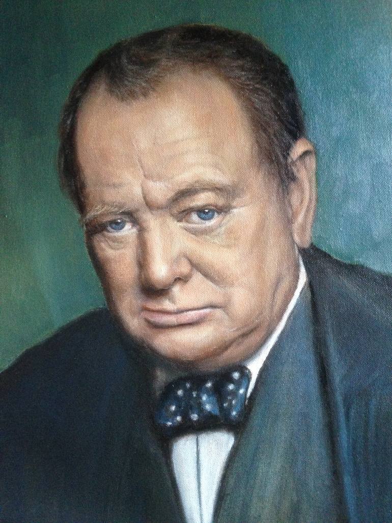 770x1027 Saatchi Art Portrait Of Winston Churchill Painting By Tatiana Wilson - Winston Churchill Painting