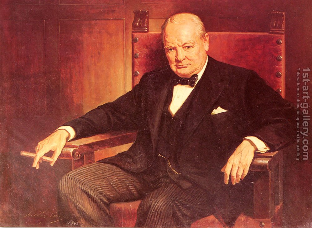 1000x732 Sir Winston Churchill Arthur Pan Reproduction 1st Art Gallery - Winston Churchill Painting