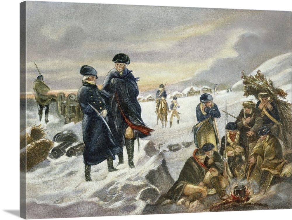 1000x754 George Washington And Marquis Lafayette At Valley Forge After - Winter At Valley Forge Painting