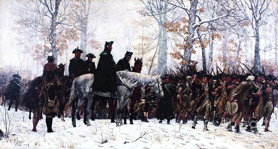 900x484 March To Valley Forge Painting By Pg Reproductions - Winter At Valley Forge Painting
