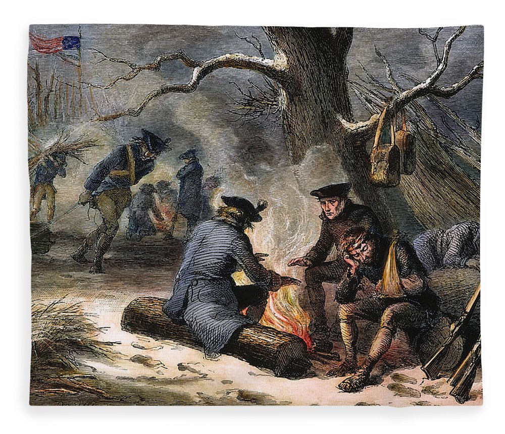 1000x860 Valley Forge Winter, 1777 Fleece Blanket For Sale By Granger - Winter At Valley Forge Painting