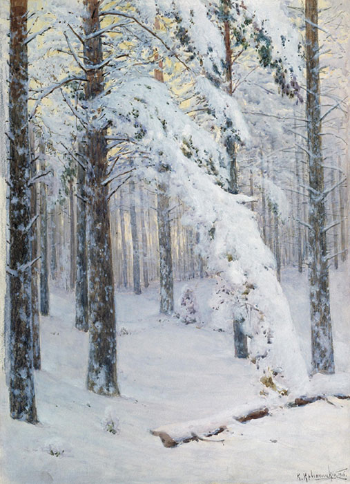 507x700 Oil Painting Reproduction Of Kryzhitskii - Winter Forest Painting