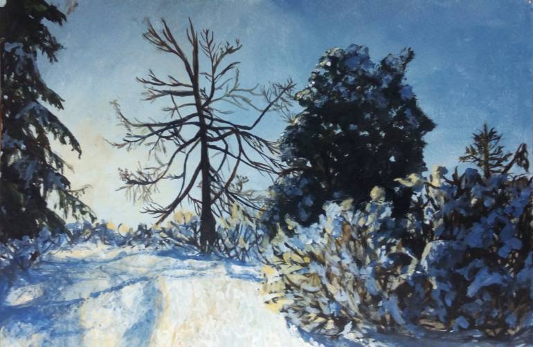 770x502 Saatchi Art Winter Forest Painting By Iva Basusova - Winter Forest Painting