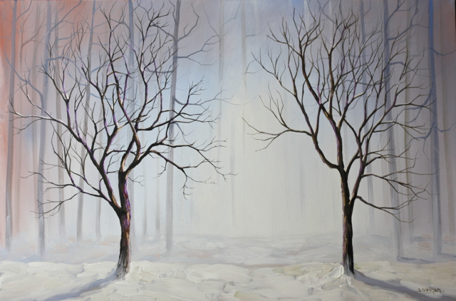 640x422 Winter Misty Forest Acrylic Painting Lesson Tim Gagnon Studio - Winter Forest Painting