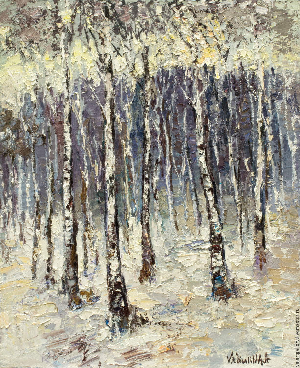1226x1500 Birch Trees - Winter Forest Painting