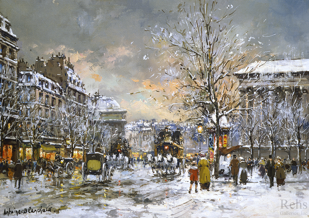 1062x750 Omnibus - Winter In Paris Painting