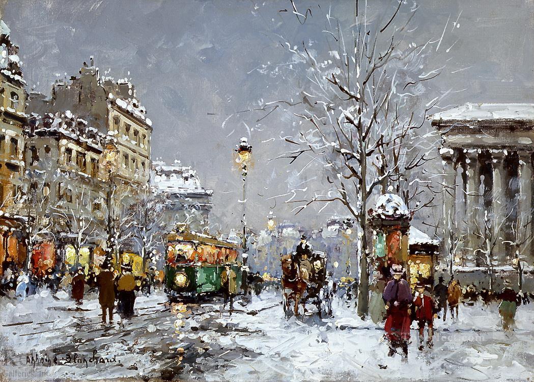 1049x750 Ab Place De La Madeleine Winter Paris Painting In Oil For Sale - Winter In Paris Painting