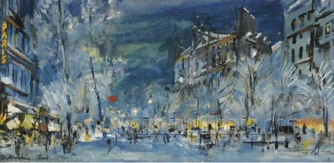 650x318 Paris In Winter - Winter In Paris Painting