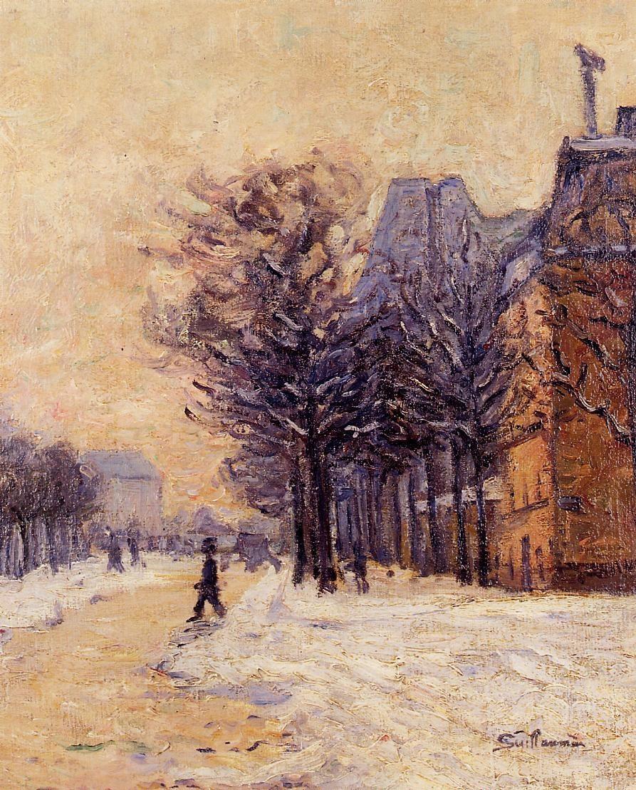 893x1109 Passers By In Paris In Winter - Winter In Paris Painting