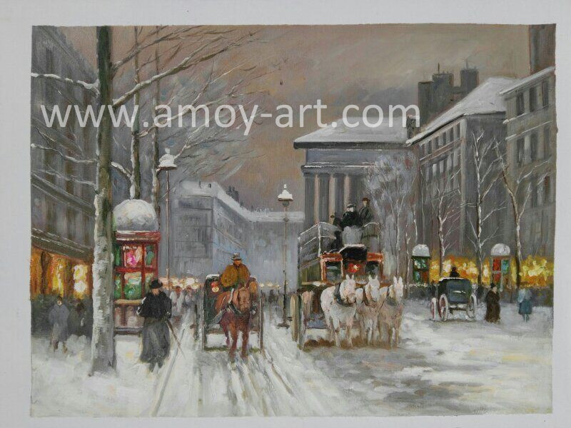 800x600 China Handmade Winter Paris Oil Painting For Wall Art - Winter In Paris Painting