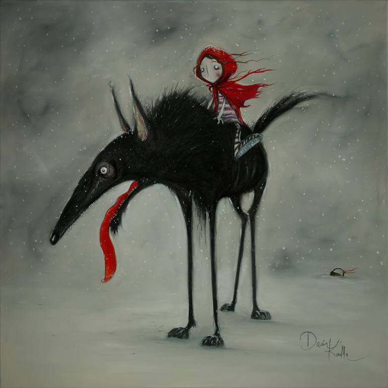 770x770 Saatchi Art Winter Is Coming Dear Riding Hood Painting By Daria Kudla - Winter Is Coming Painting