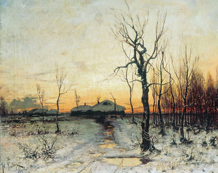 700x557 Oil Painting Reproduction Of Klever - Winter Landscape Oil Painting