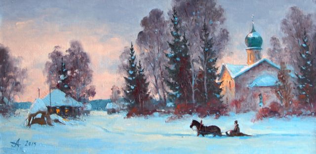 640x312 Russian Winter Landscape Painting Collection On Ebay! - Winter Landscape Oil Painting