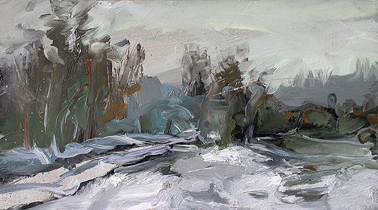 550x306 Winter Winter Landscape - Winter Landscape Oil Painting