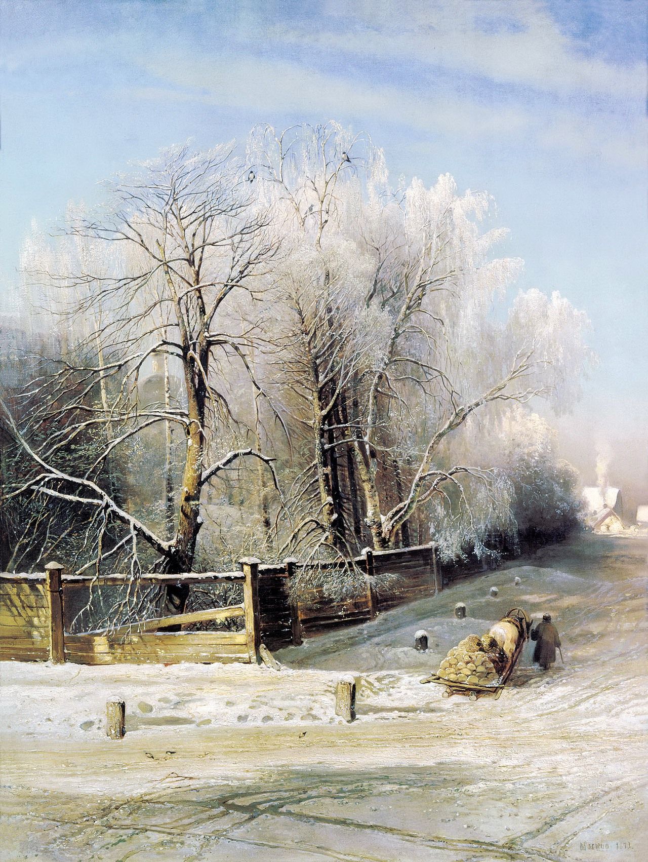 Winter Landscape Oil Painting At PaintingValley.com | Explore ...