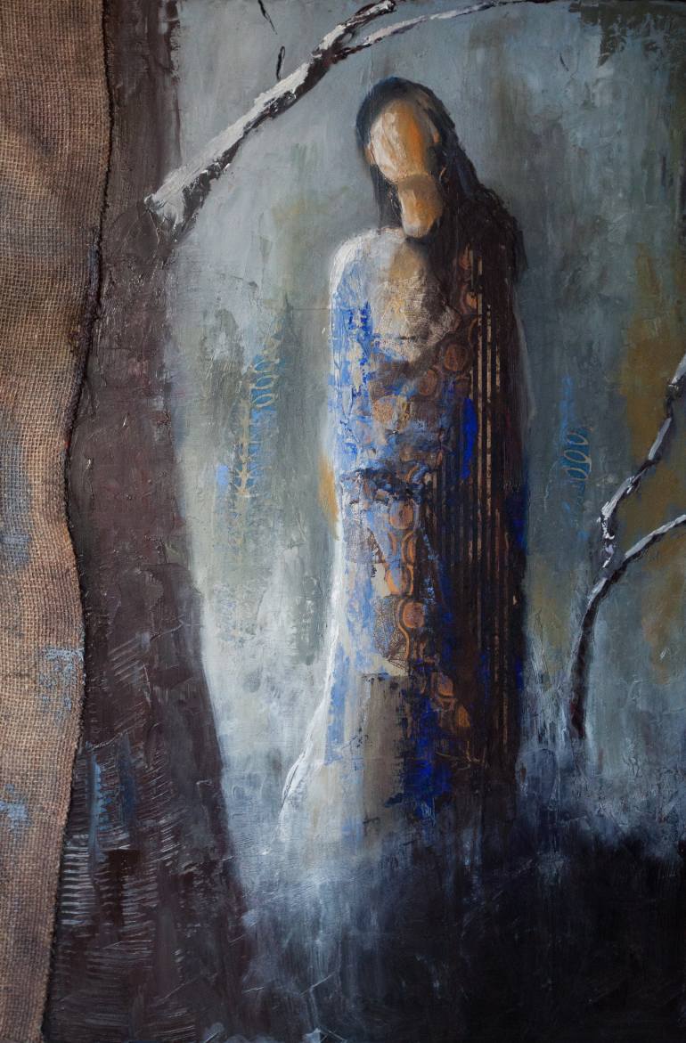 770x1171 Saatchi Art One Cold Winter Night Painting By Shelby Mcquilkin - Winter Night Painting