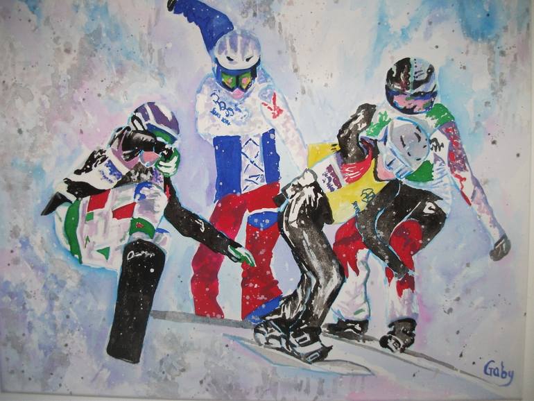 770x578 Saatchi Art Winter Olympics Ii Painting By Gabrielle Stubbs - Winter Olympics Painting