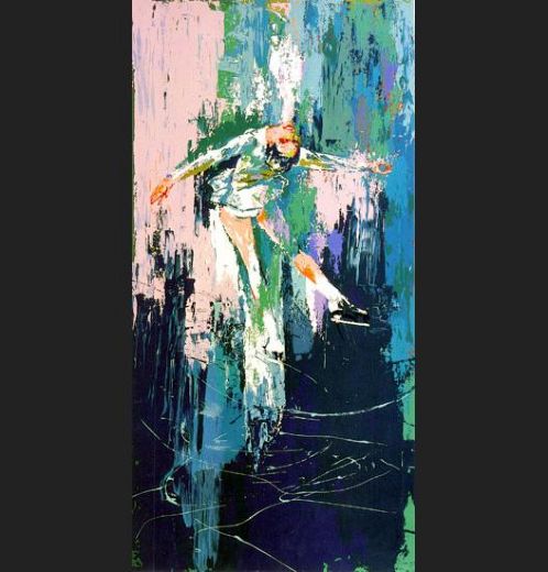 498x520 Leroy Neiman Winter Olympic Skating Painting - Winter Olympics Painting
