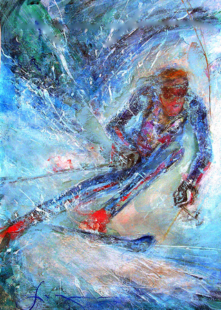 320x450 Art Of Kuzma Illustrations Olympics Winter Skier Phil Mahre - Winter Olympics Painting
